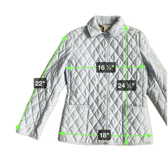Brooks Brothers Quilted Jacket Women SZ 2 Field Coat Plaid Interior Light Blue - Picture 8 of 9